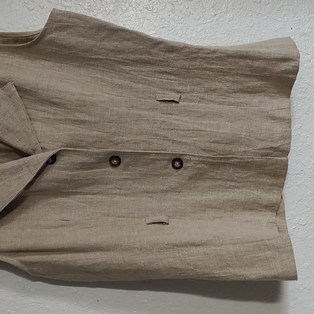 Fina Fina Vnt 100% Linen Top Collar Vest View 4
